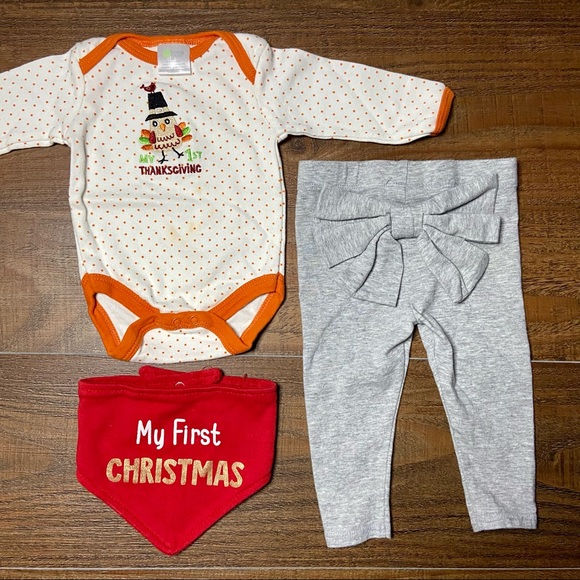 Thanksgiving outfit and first Christmas bib - Picture 2 of 11